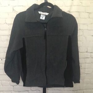 Columbia Gray and Black Color Block Fleece Zip Up